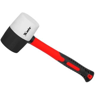 Martelo de borracha pto/bco cabo fibra vidro 450g 111719 MTX em Oferta na Shopee