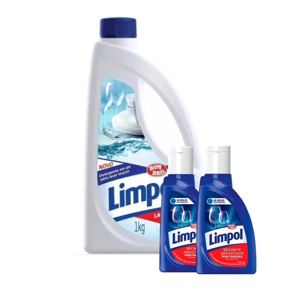 Kit 1 Detergente Limpol 1kg + 2 Secante Limpol (3 Itens) | Shopee Brasil