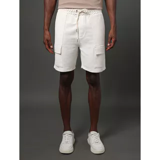 Bermuda Masculina Cargo Linho Calvin Klein Jeans - Off White em Oferta na Shopee