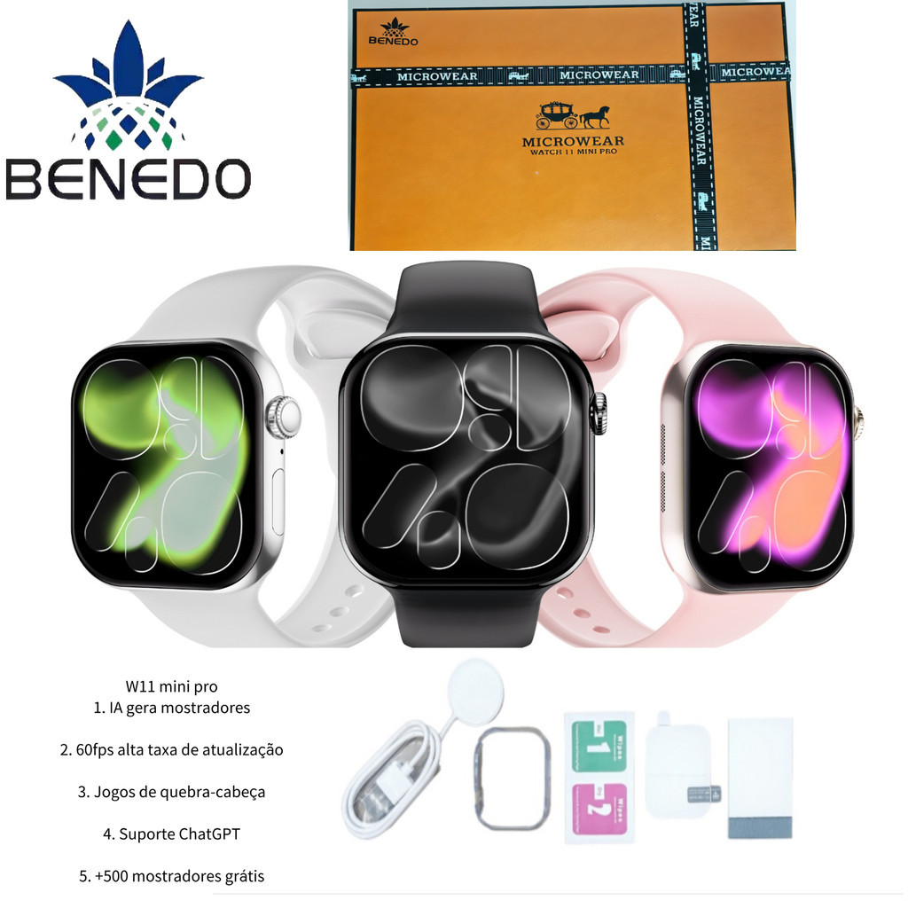 Smartwatch Microwear W11 Pro Mini 41mm Serie 11 AMOLED ChatGPT 1GB ...