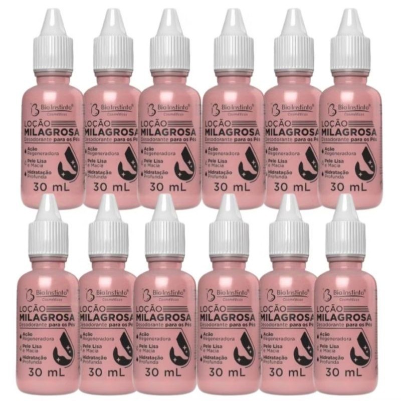 kit 12 Loção Milagrosa 30 ml para os Pés Bio Instinto | Shopee Brasil