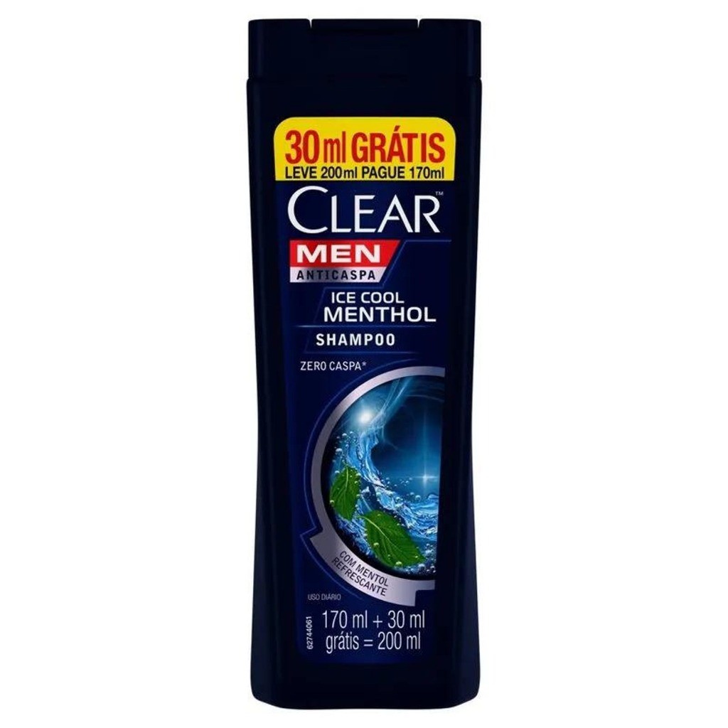 Shampoo Clear Men Anticaspa Ice Cool Menthol Com 200ml | Shopee Brasil