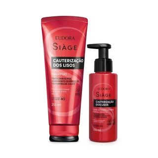 Combo Siàge Cauterização dos Lisos: Shampoo 250ml + Leave-in Capilar 100ml em Oferta na Shopee