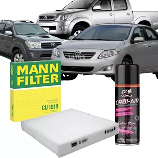 Kit Filtro Ar Cabine Ar Condicionado para Toyota Hilux / Corolla / RAV4 (CU1919/2) + Higienizador Carro Novo em Oferta na Shopee