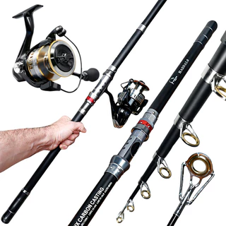 KIT DE PESCA PRAIA COSTAO ALTO MAR MOLINETE 7000 14 ROLAMENTOS VARA 3.0M 10 -35LB CARBONO -REFORCADA em Oferta na Shopee