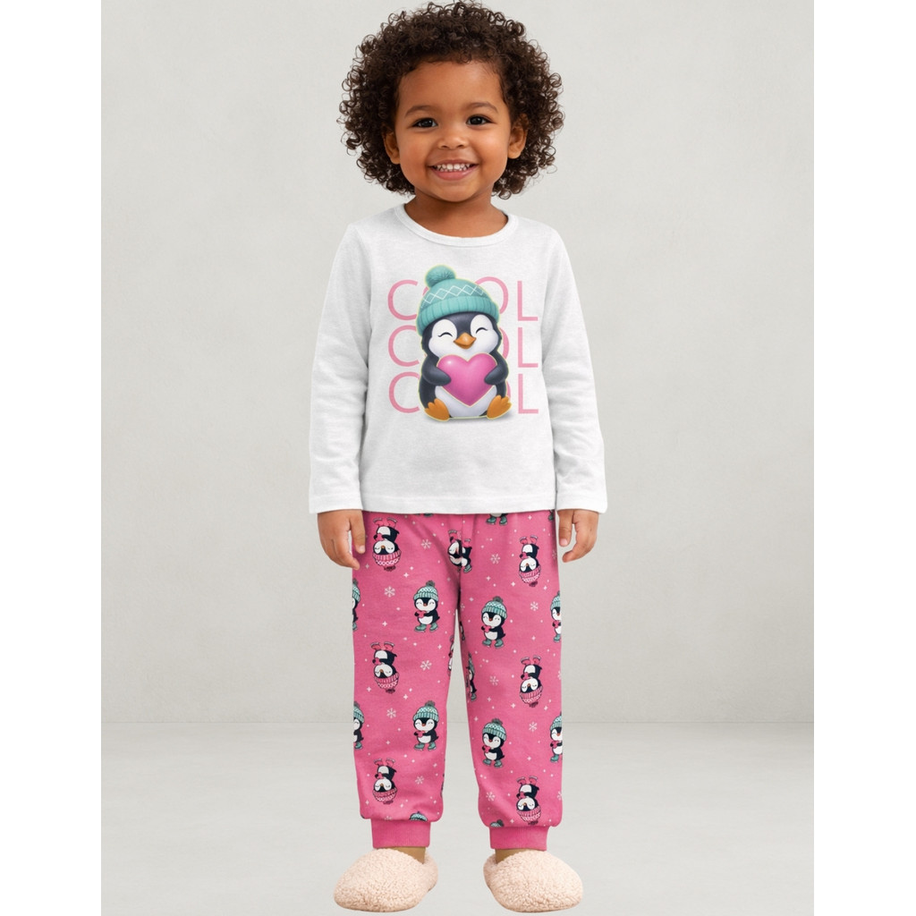 Pijama Infantil Menina Blusa e Calça Meia Malha Estampado Confortável e Sofisticado Kyly 1001636 em Oferta na Shopee