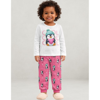 Pijama Infantil Menina Blusa e Calça Meia Malha Estampado Confortável e Sofisticado Kyly 1001636 em Oferta na Shopee