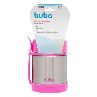 Pote Térmico com Colher Buba Alimentação Infantil Rosa 320ml em Oferta na Shopee