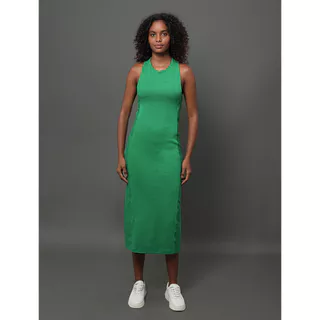 Vestido Feminino Ribana Texturizada Calvin Klein Jeans - Verde Médio em Oferta na Shopee