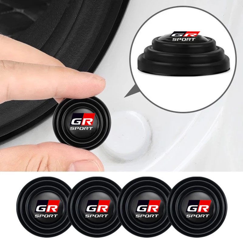 4/8/12pçs Porta Do Carro Anti Impacto Silicone Almofada Capô Tronco  Anticolisão Adesivo Som Para Toyota GR Gazoo Racing Esporte VIos Yaris  Corolla Cross CHR Avanza Fortuner Rush