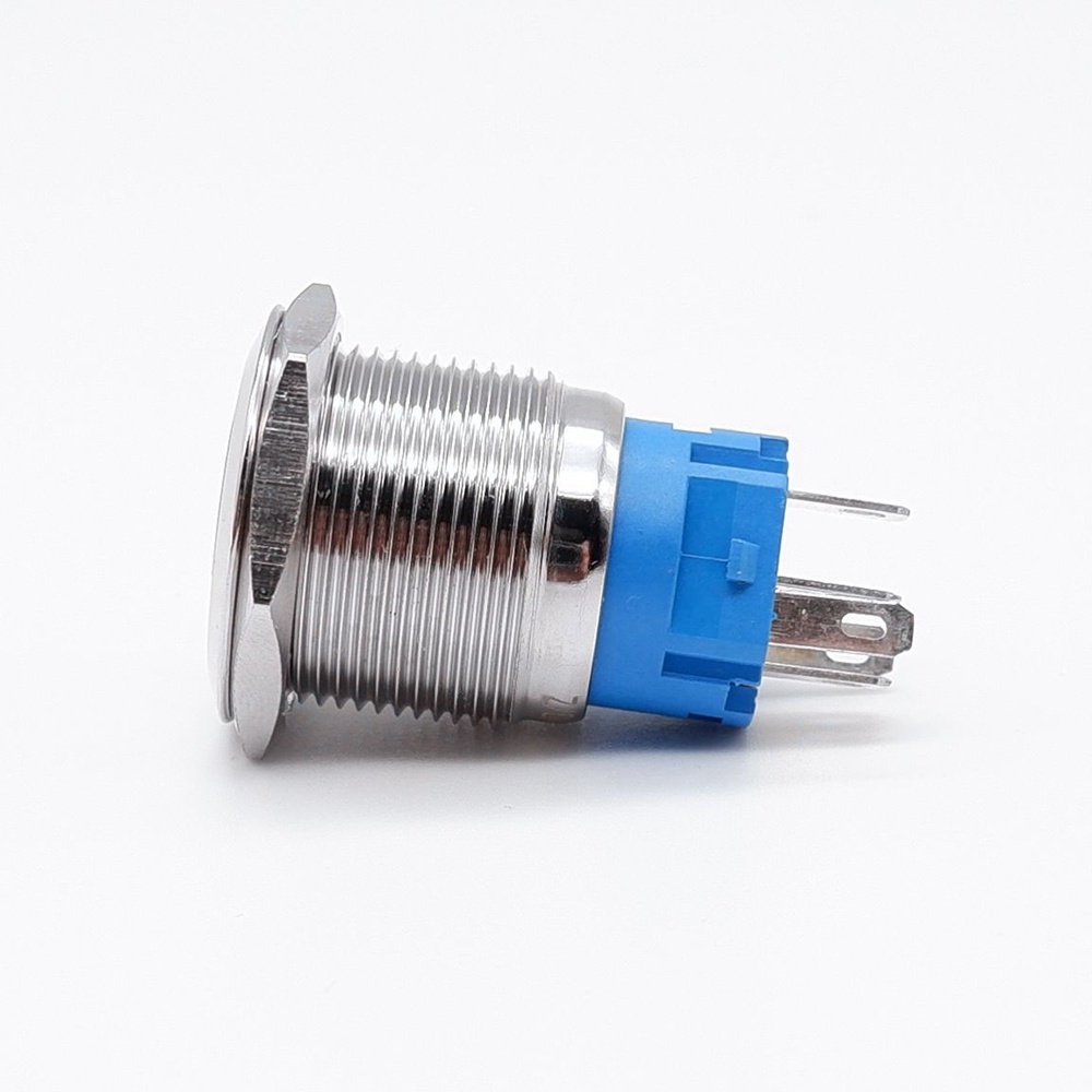 Interruptor De Botão De Pressão Metálico De 19mm Com Trava De Fios ...