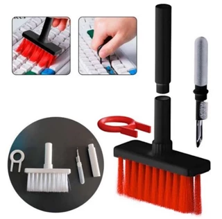 Kit Escova De Limpeza 5 Em 1 Teclado e Fone De Ouvido Preto para limpeza minuciosas ( aparelho s eletrônicos teclados de computador