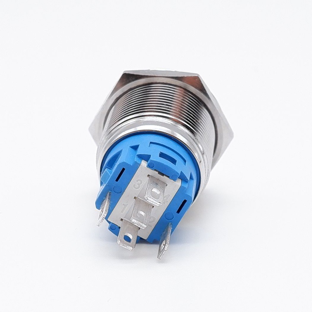Interruptor De Botão De Pressão Metálico De 19mm Com Trava De Fios ...