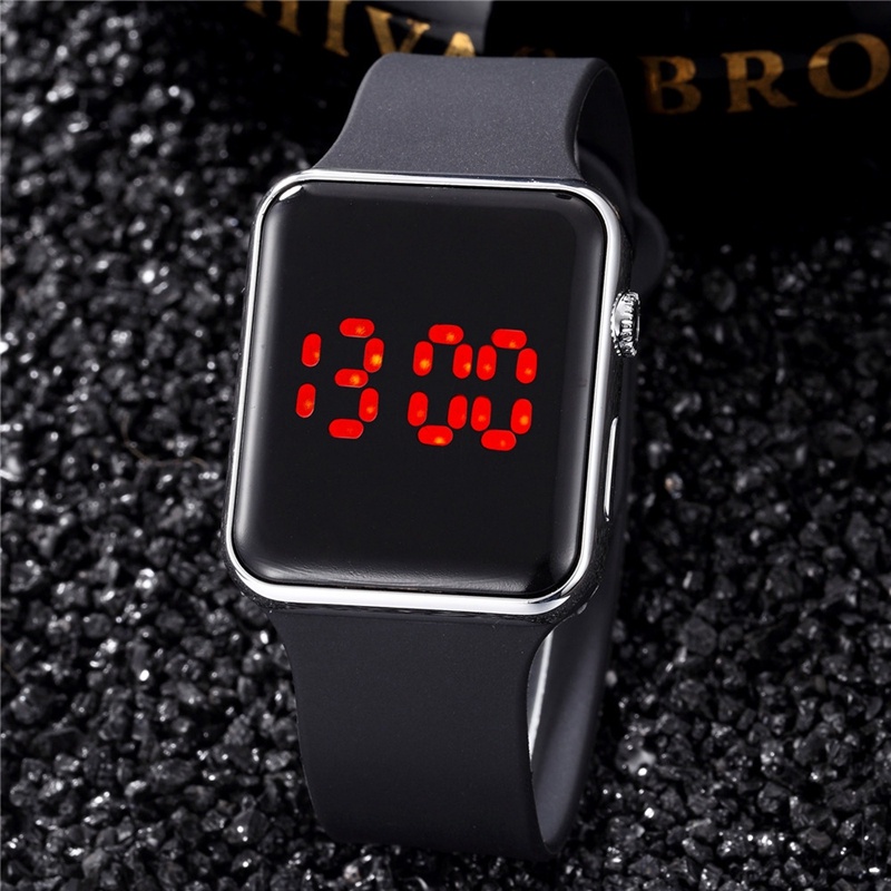 Unisex Sport Digital Watch Fashion Women Square Dial Relogios Led Electronic Watch Silicone Watches Women Watch Relogio Feminino rel gio de pulso Drop