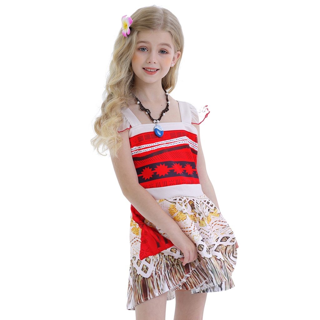 Crianças halloween moana vestido para meninas crianças cosplay