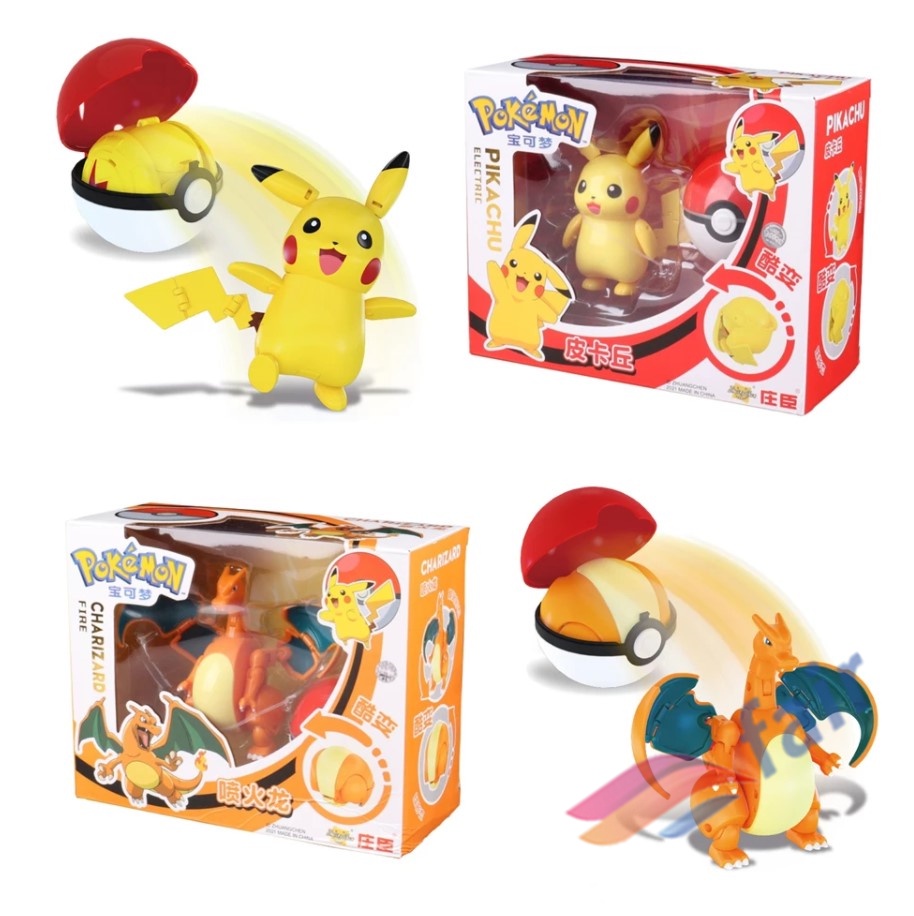 Brinquedo Pokemon Pikachu Pet Pacot Pokeball Figura Pokemon