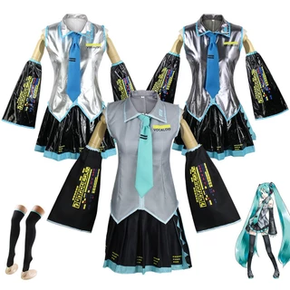 Elegante Hatsune Miku Vocaloid Pu Cosplay Conjunto De Gravatas Para O Show De Natal