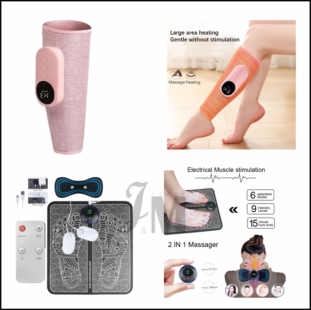 Massageador estimulador muscular elétrico para os pés e pernas