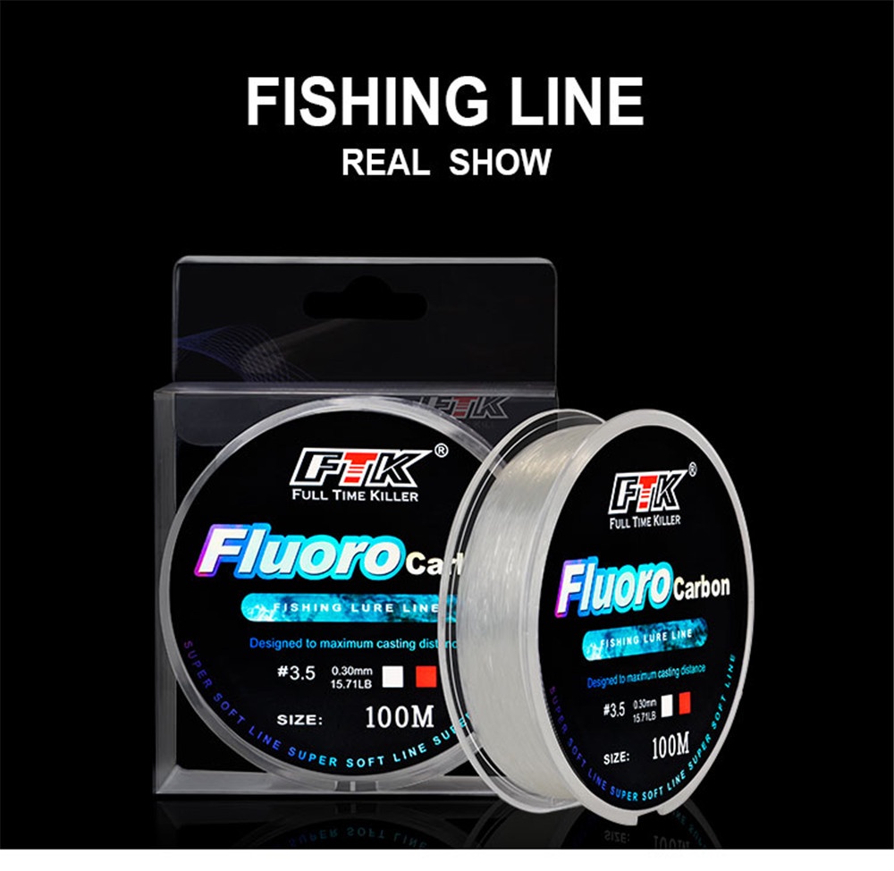 Líderes De Pesca De Fluorocarbono Luroad – Con Broches Giratorios, Resistentes Al Agua Salada