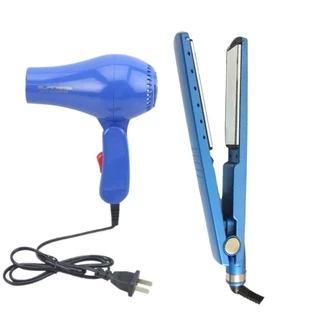 Kit Secador Dobrável e Chapinha de Cabelo Nano Titanium 450°