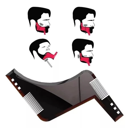 Régua P/ Barba Com Pente - Alinhador e Modelador de Barba