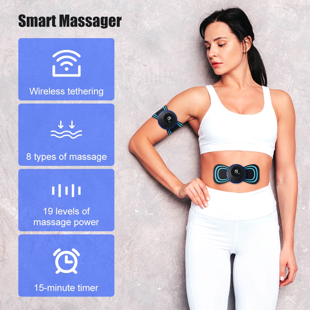 Mini Massageador Muscular Elétrico Portátil Recarregável - Sou