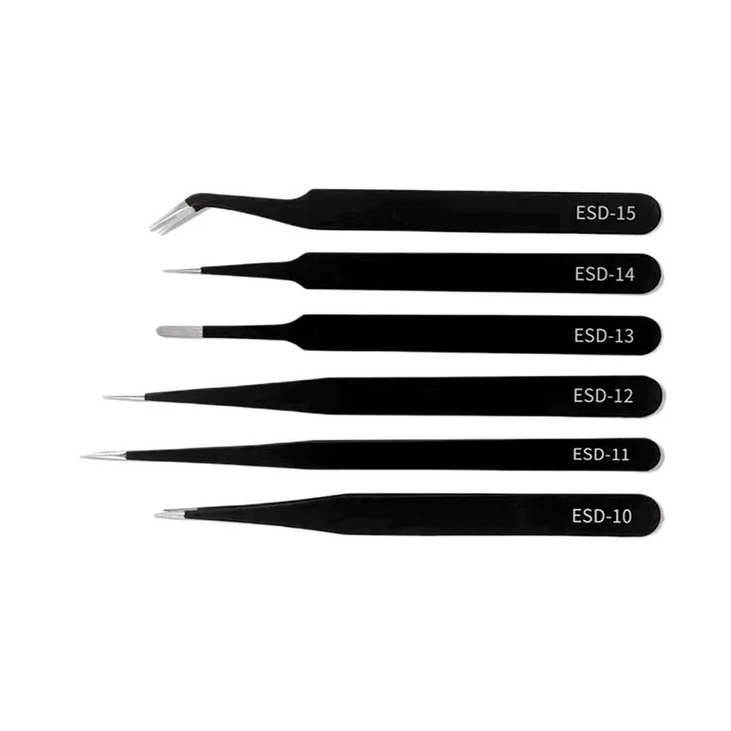 Pinças de Aço Inoxidável Kit 6 Pçs