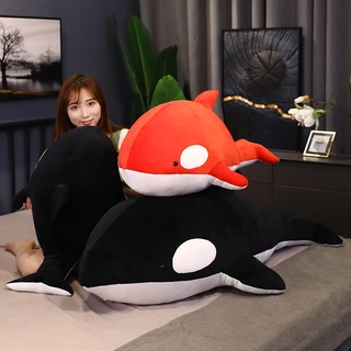 Orcinus Orca Whale Plush Toy Cartoon Boneca De Pelúcia Baleia Sono Recheada Decoração De Natal Para Crianças