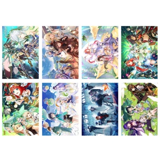 8PCS/Set 42x30cm Motosserra Homem Anime Pôsteres Denji Makima Pochita Papel  De Desenho Animado Pintura Impressa De Parede Decoração Adesivo