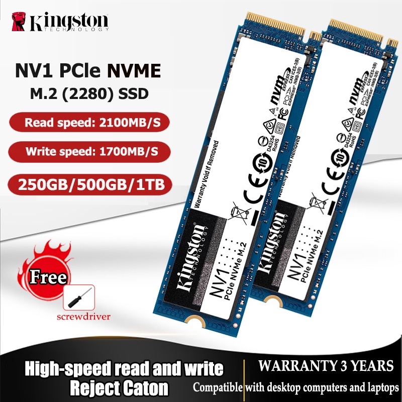 2TB Kingston NV1 M . 2 2280 NVMe SSD PCIe Desempenho Da Unidade De