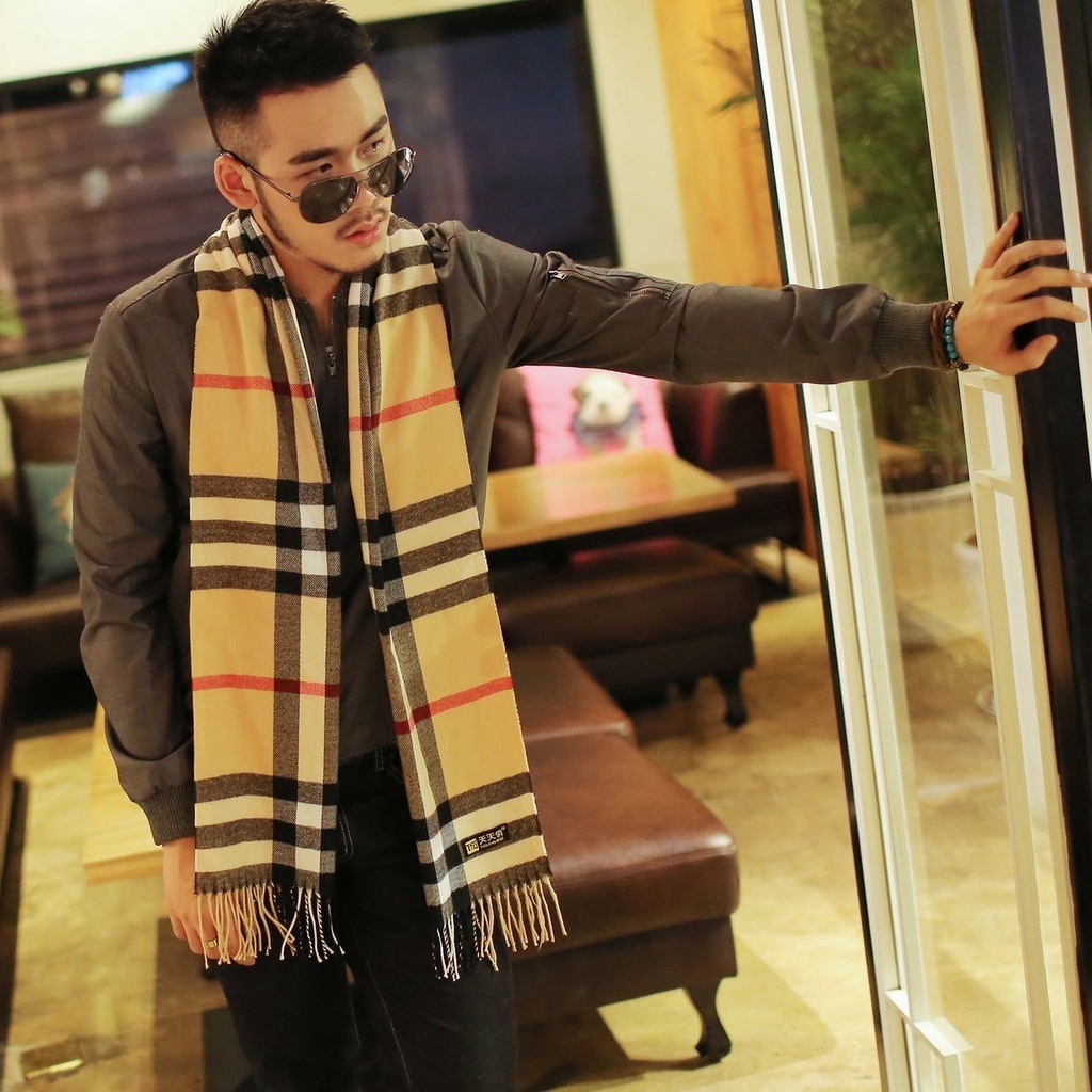 Cachecol Lenço Xadrez Inverno Quadriculado masculino