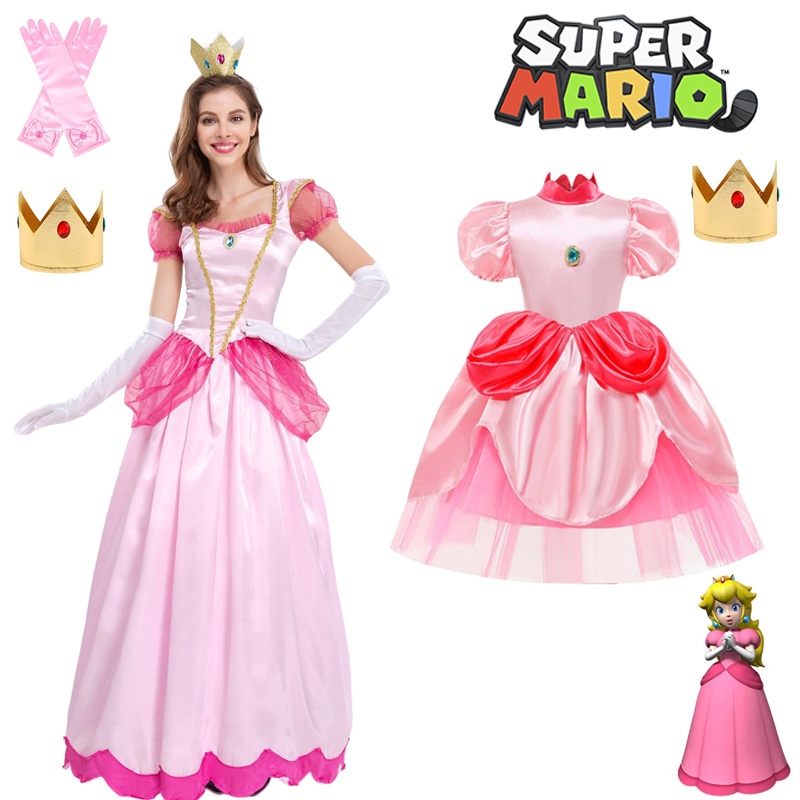 Roupa da princesa do hot sale mario