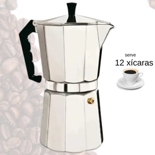 Cafeteira Italiana Grande 12 Xicaras Cafe Expresso Manual