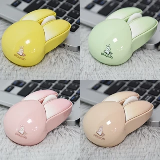 Rato Coelho Bonitinho Sem Fio Silencioso 2.4G Mouse Candy Colors Kawaii Rabbit Para Computador Portátil PC Notebook