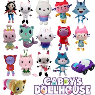 25cm Gabby Dollhouse Brinquedo De Pelúcia Desenho Animado Temporada Bicho Animais Sereia Gato Bonecos Para Crianças Presentes De Aniversário De Natal