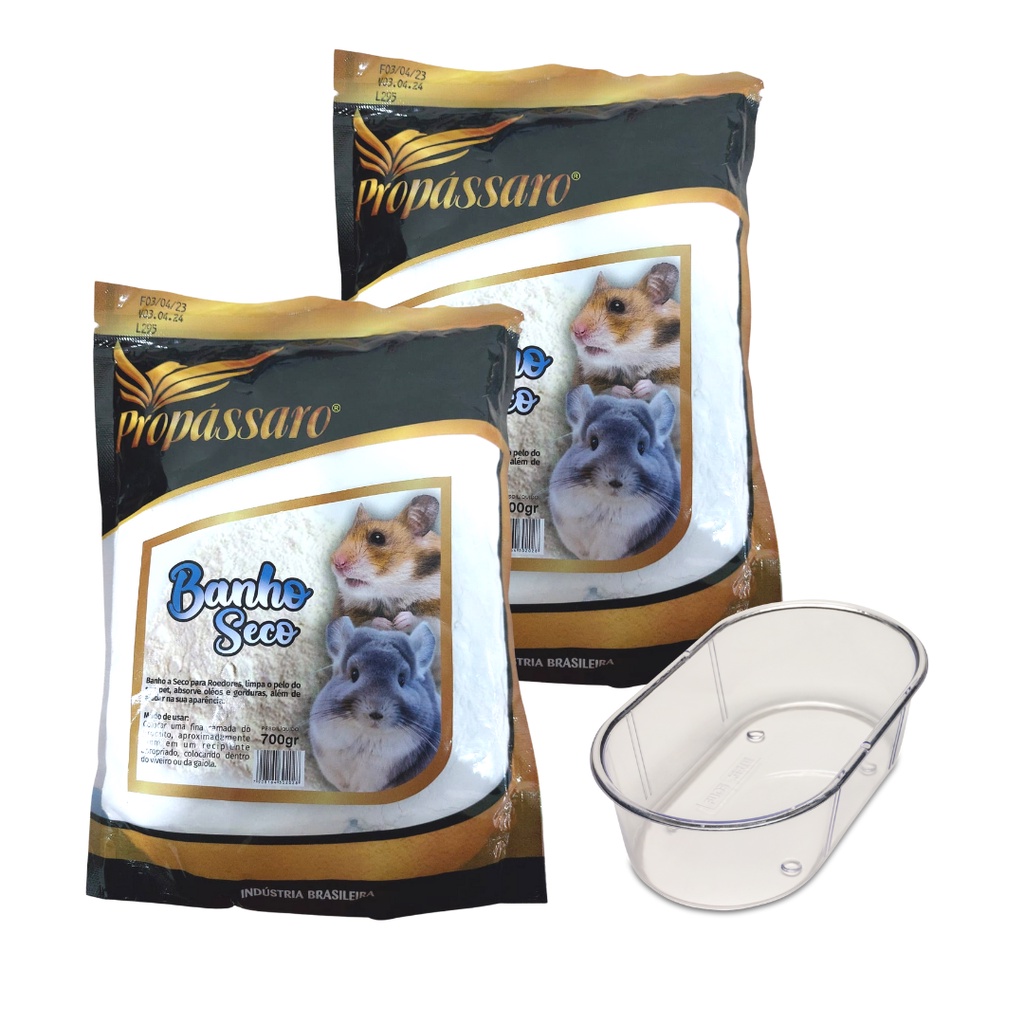 Kit 2Un - Pó Banho Seco Hamster, Chinchila e Roedores (700g) | Shopee Brasil