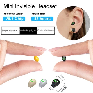 Mini Fones De Ouvido Invisíveis Sem Fio Bluetooth 5.3 Intra-Auriculares TWS ENC Redução De Ruído HiFi Com Microfone