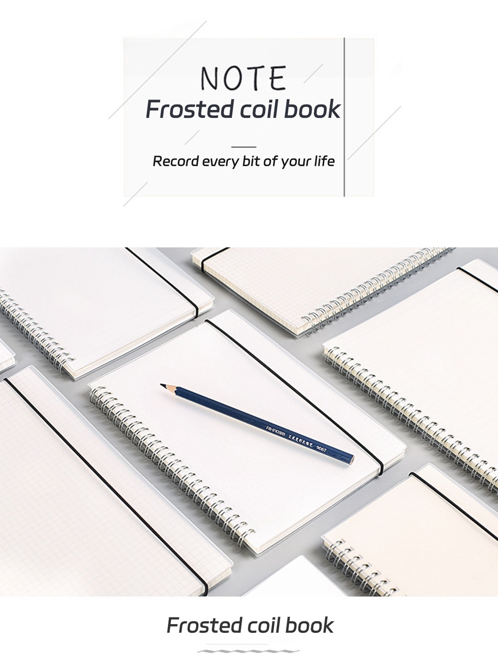 Bloco De Notas Clear Coil Notebook A6/A5/B5 Bookmark Business Estudante ...