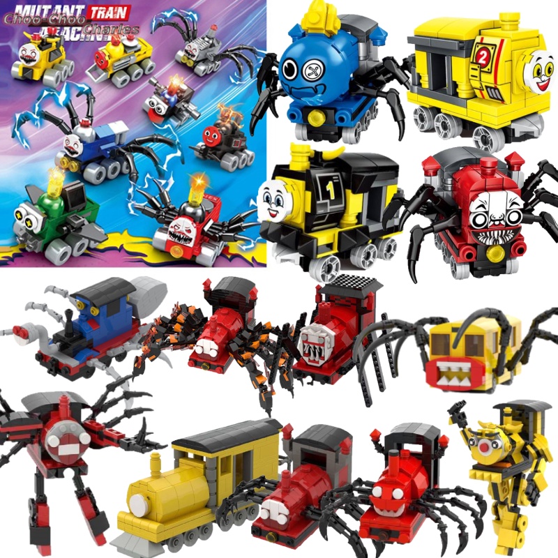 MAURICE Choo-Charles Blocos De Construção , Jogo De Terrores Figura De  Animais De Trem De Aranha Pai-Criança , Thomased Doll Plastic Vermelho  Amarelo Azul Crianças Aniversário