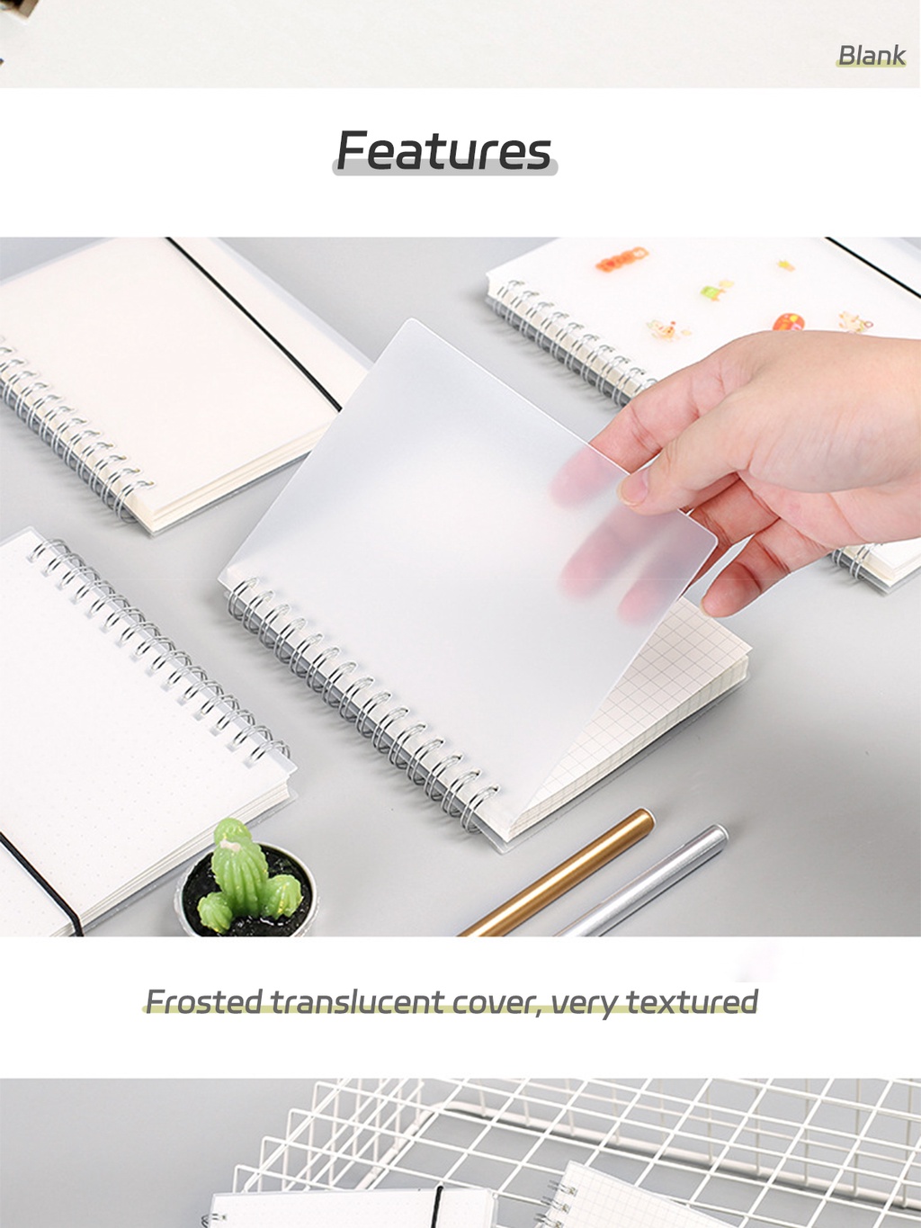 Bloco De Notas Clear Coil Notebook A6/A5/B5 Bookmark Business Estudante ...