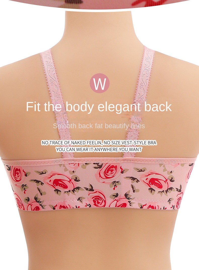 Botão Frontal Anti-SAG Push up Breast Holding Wireless Women's Large Size  Thin Underwear Para Soutien De Mãe Gorda