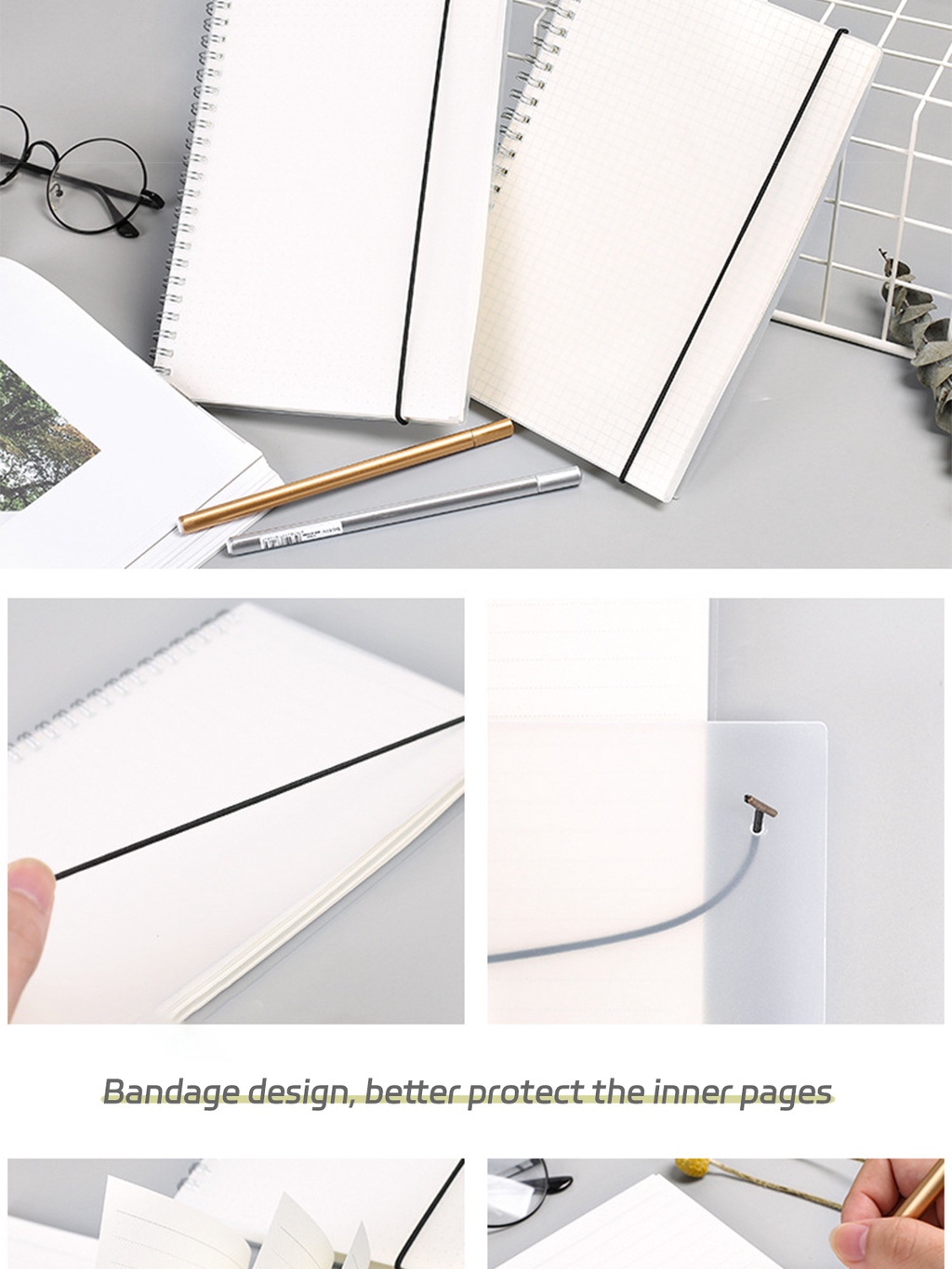 Bloco De Notas Clear Coil Notebook A6/A5/B5 Bookmark Business Estudante ...