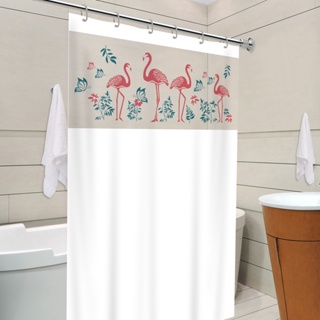 Cortina De Box Branco Visor Flamingo Com Gancho