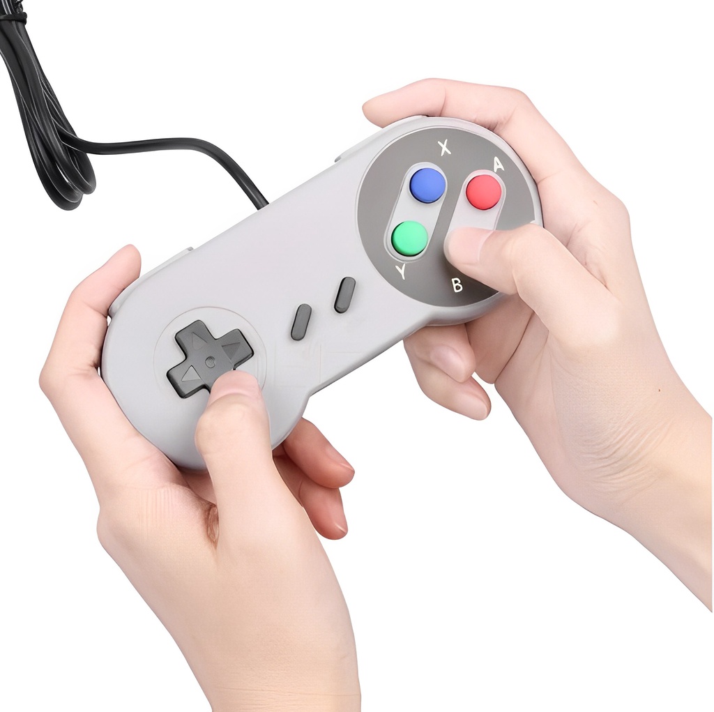 Controle joystick USB cinza Super Nintendo Snes para Pc | Shopee Brasil