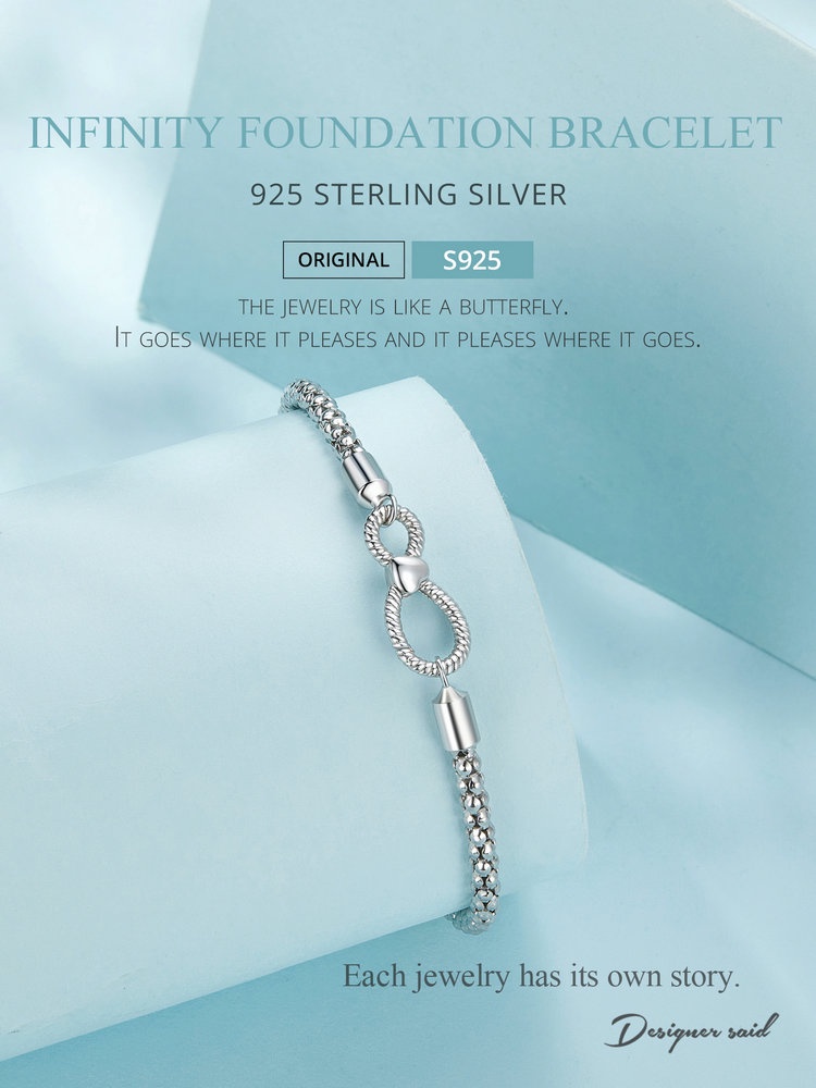 LONAGO Bracciale Personalizzato In Argento 925 Con Due Nomi A Forma Infinita E Pietre Portafortuna - Regalo Per Lei