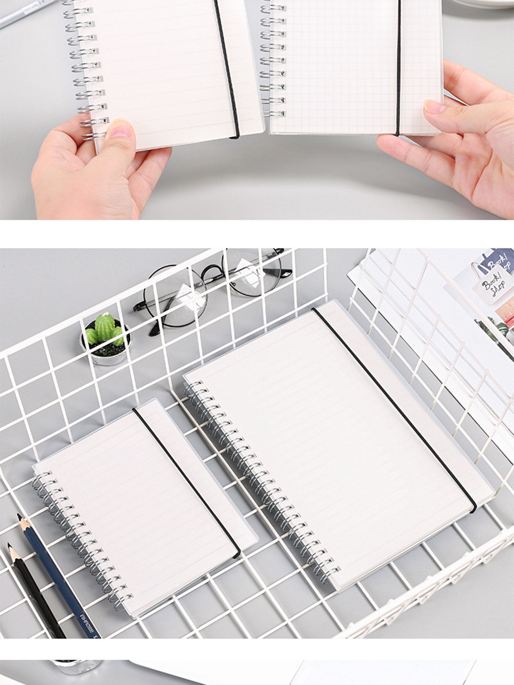 Bloco De Notas Clear Coil Notebook A6/A5/B5 Bookmark Business Estudante ...