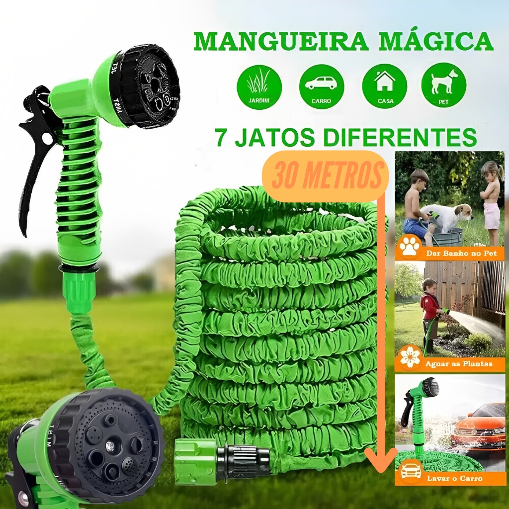 Mangueira Mágica Flexível e Retrátil com 7 Funções | Shopee Brasil