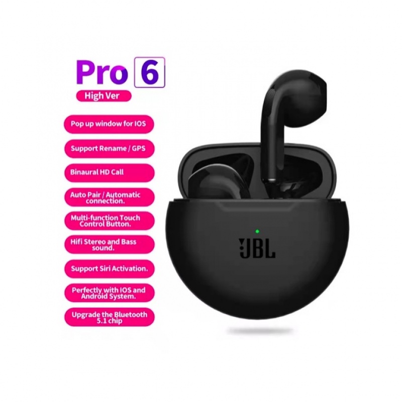 Air Pro 6 TWS Fones De Ouvido Sem Fio Com Microfone Fone Bluetooth Esporte Correndo Para iPhone Pro6 fone via bluetooth fone de ouvido jbl
