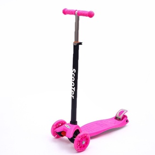 Patinete infantil 3 rodas com led ajustável scooter dobrável menino menina