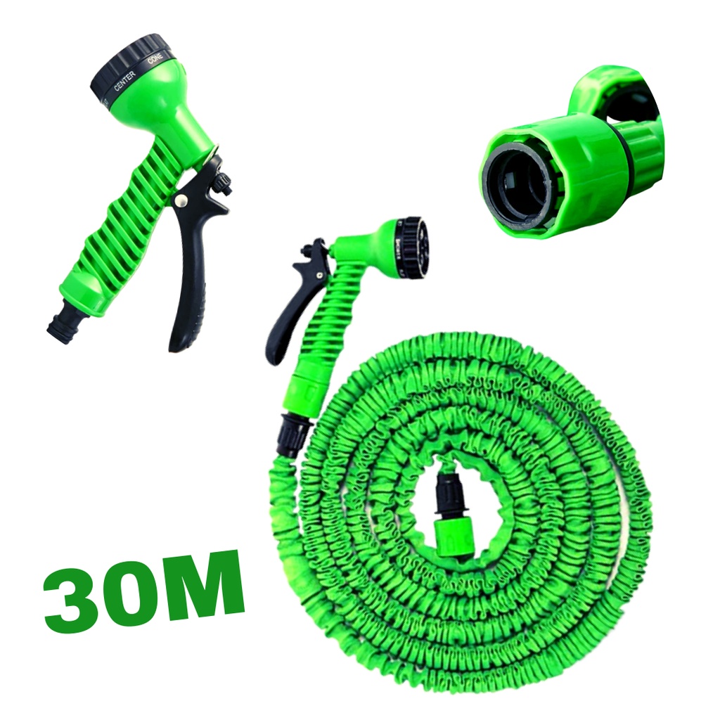 Mangueira expansível de água 30 metros Mangueira de gramado flexível com conector para lavagem de carros...